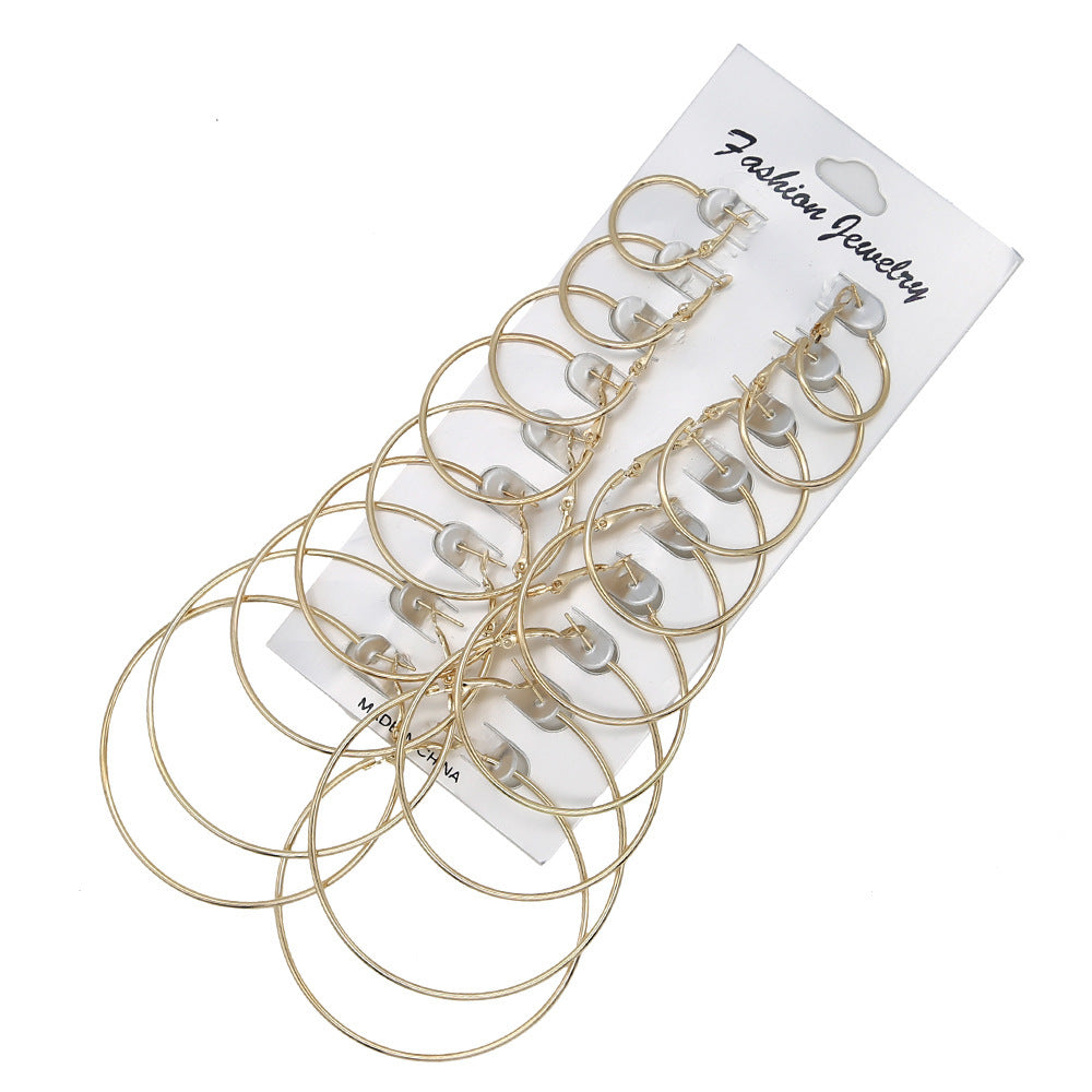Wholesale Glossy Big Circle Earrings Set